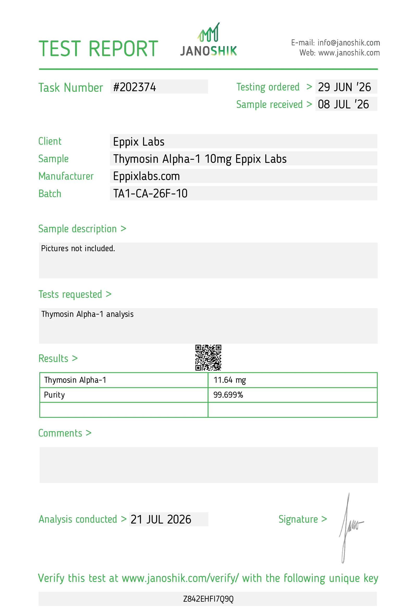 Thymosin Alpha-1 — 10mg