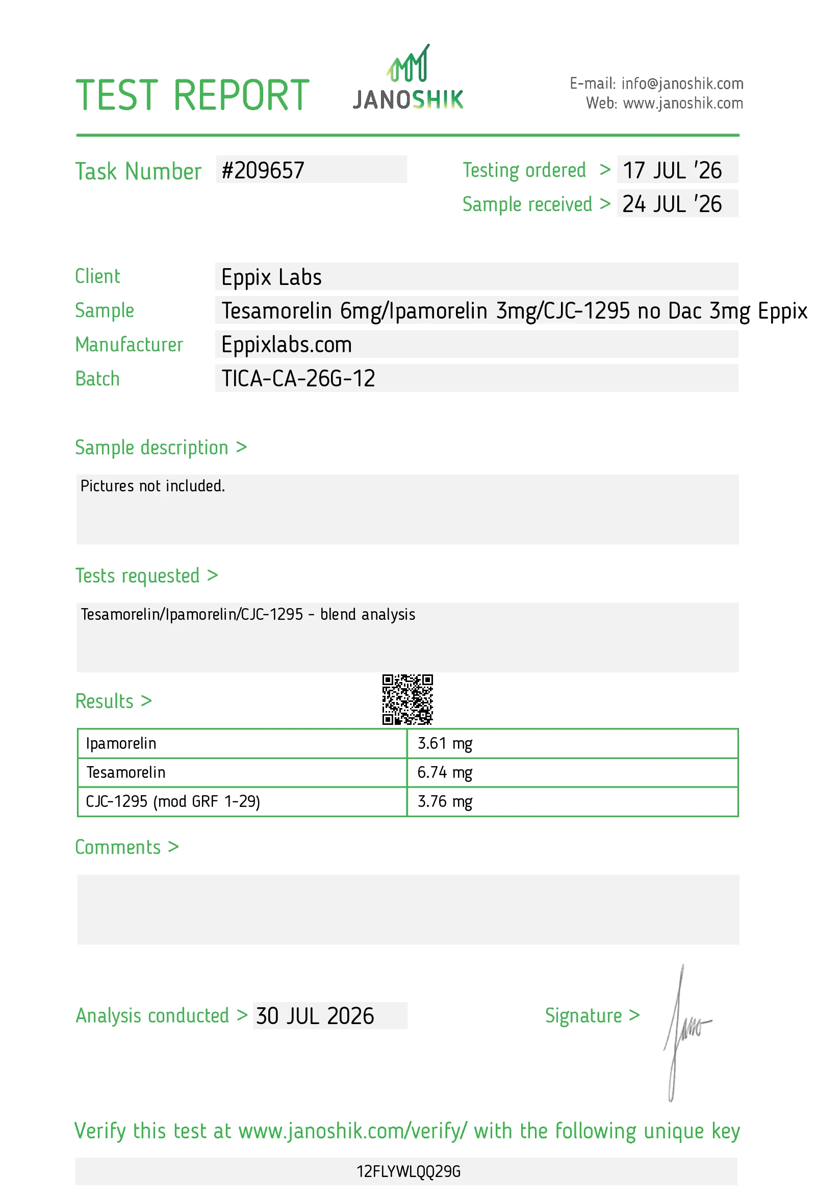 Tesamorelin 6mg/ Ipamorelin 3mg/ CJC-1295 no Dac 3mg — 12mg